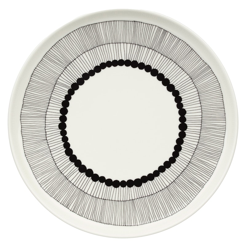 Siirtolapuutarha Plate 25 cm, Black / White
