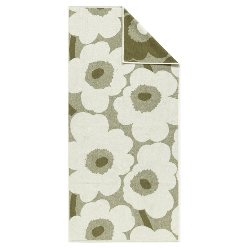 Unikko Towel 70x150 cm, Cream / Green Umber