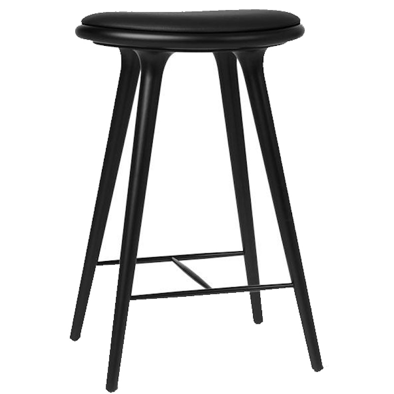 High Stool Hocker 69 cm, Schwarz Gefärbt Buche