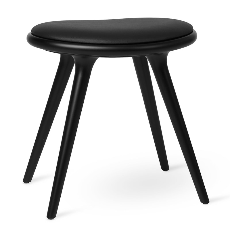 Low Stool Hocker 47 cm, Schwarz Gefärbt Buche