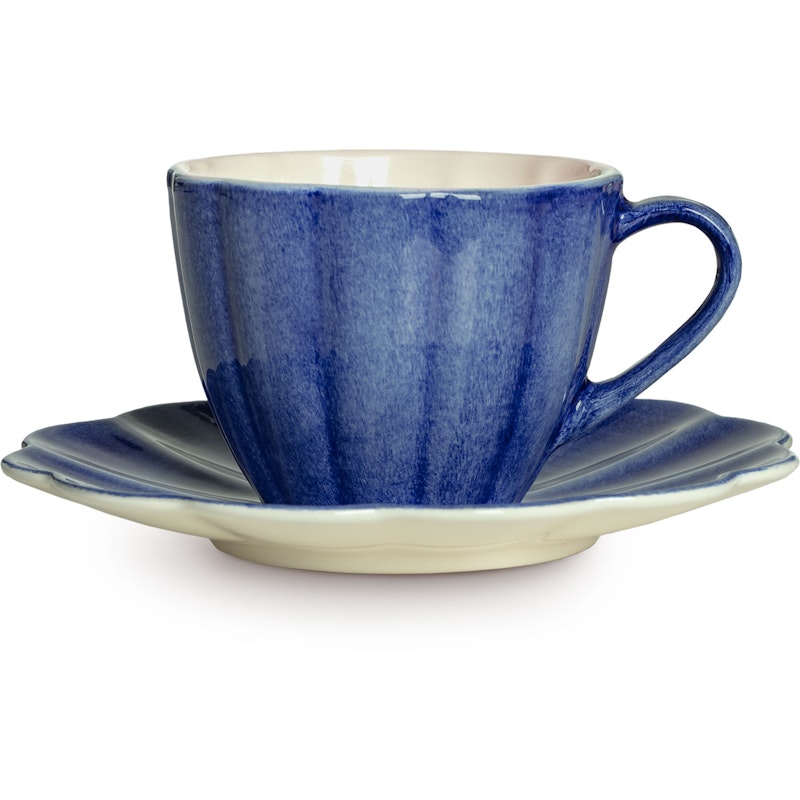 Oyster Tasse mit Unterteller 25 cl, Blau