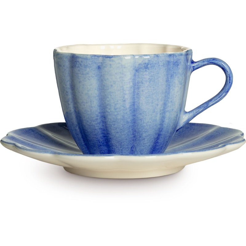 Oyster Tasse mit Unterteller 25 cl, Hellblau