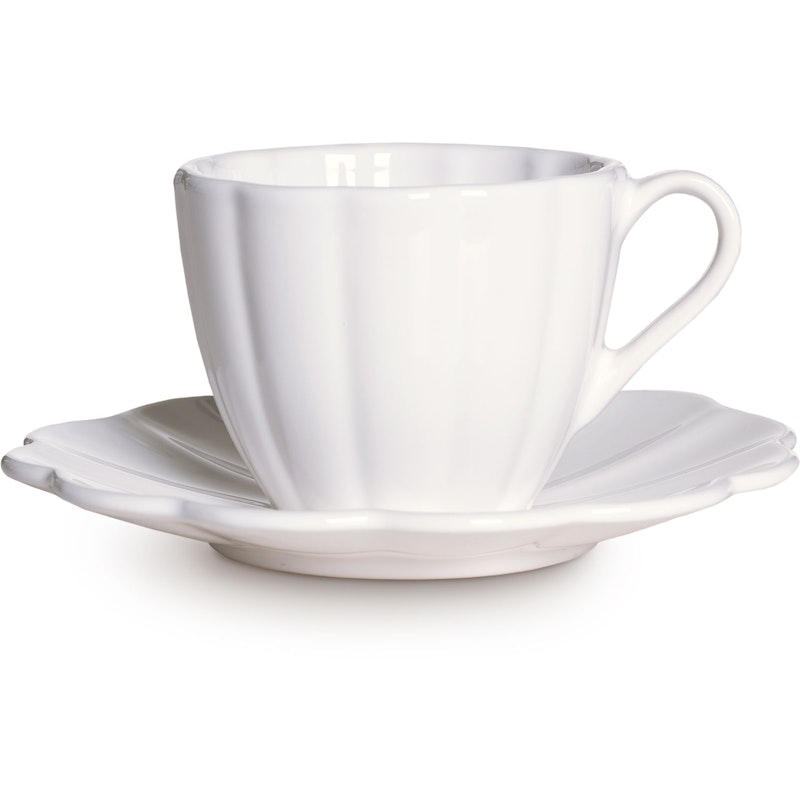 Oyster Tasse mit Unterteller 25 cl, Weiß