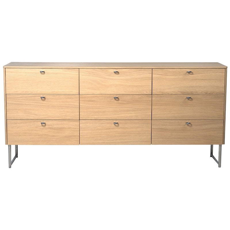Deus Chest Of Drawers White Pigmented Oak, 9 Drawers