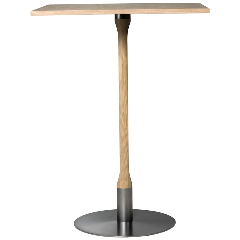 Rod Bar Table White Pigmented Oak, 70x70 cm