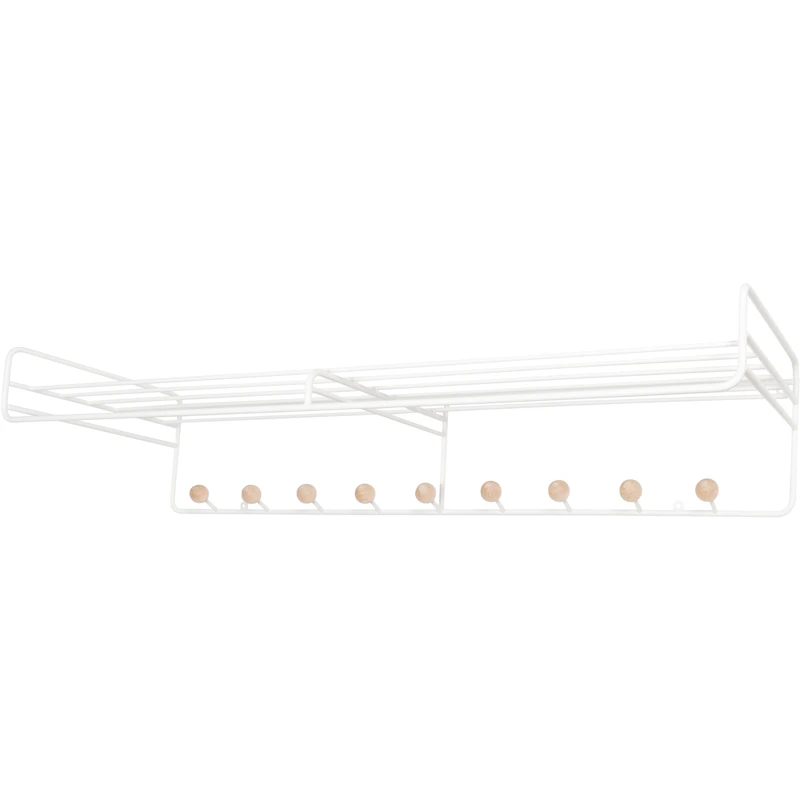 Bill Hat Rack L 102 cm, White / Birch
