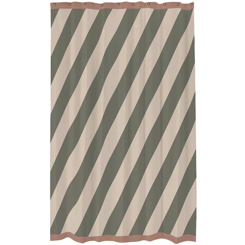 Diagonal Shower Curtain 150x200 cm, Olive Green