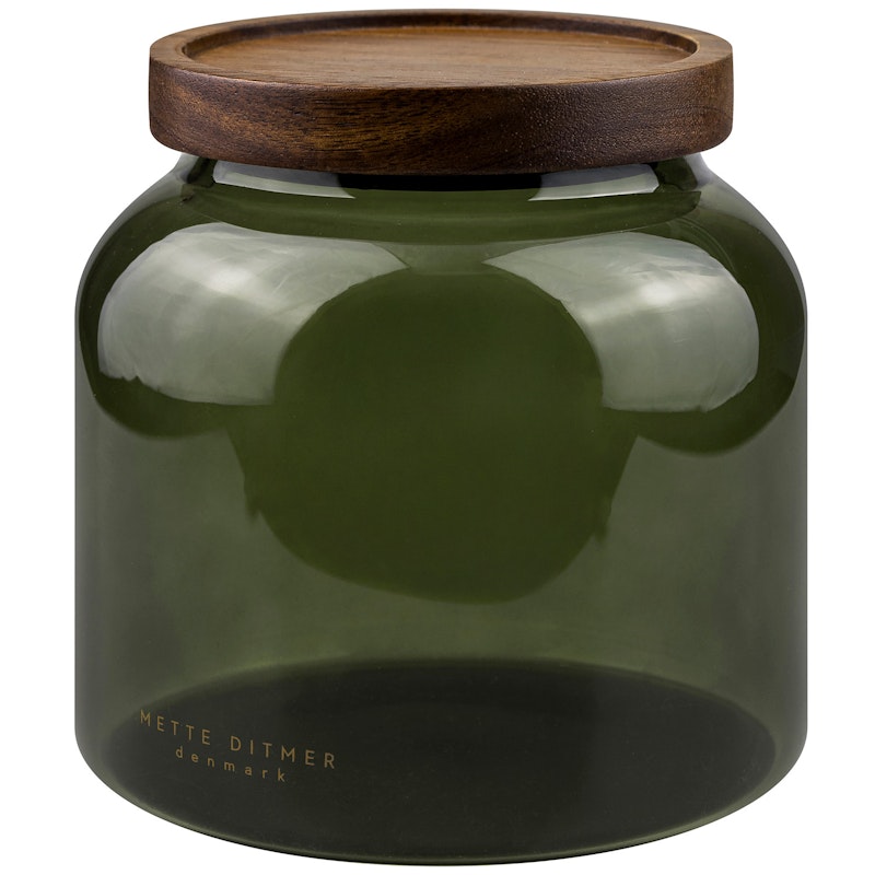 Luna Glass Jar With Lid 13 cm, Dark Forest