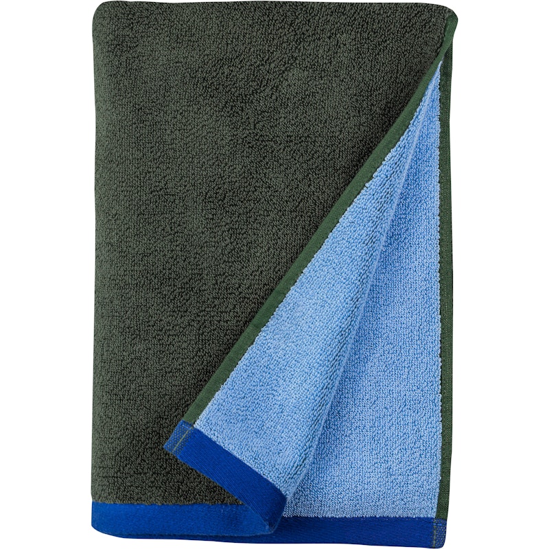 Soft Bath Towel 70x133 cm, Light Blue / Olive Green