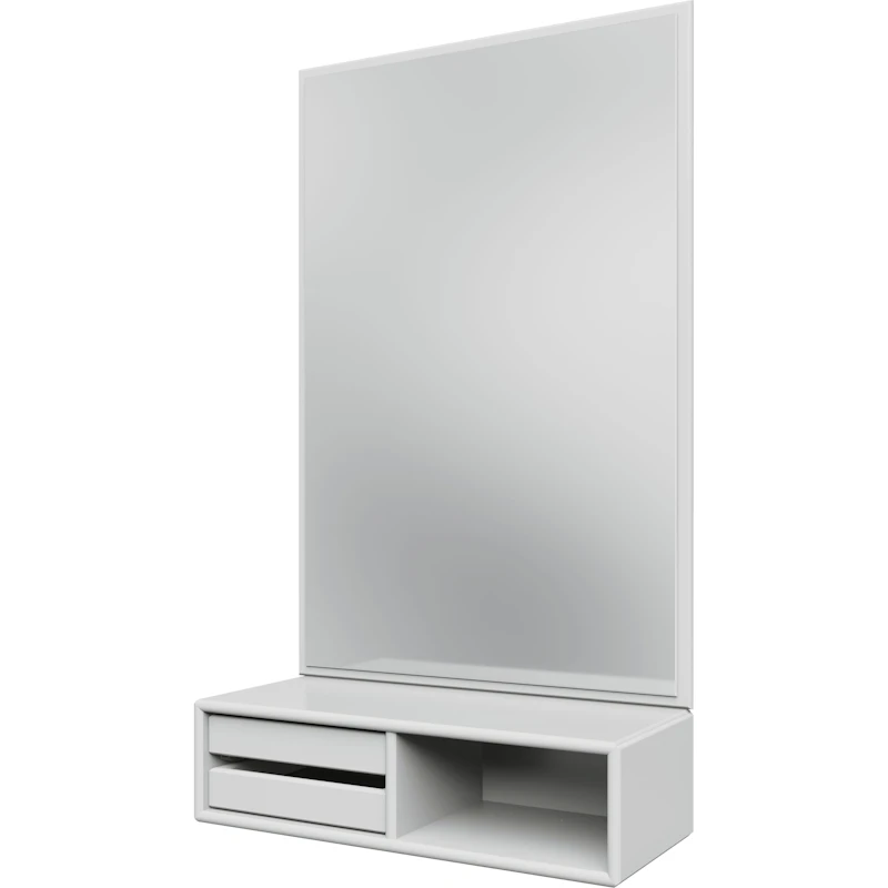 Glance Wall Mirror With Shelf, White