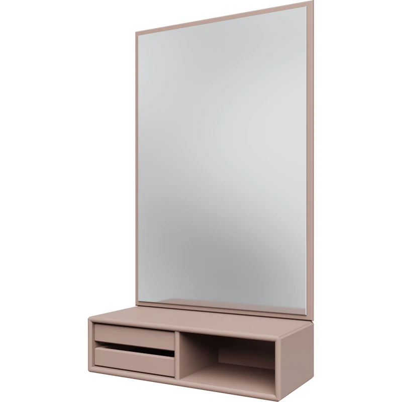 Glance Wall Mirror With Shelf, Mushroom
