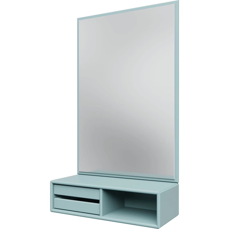 Glance Wall Mirror With Shelf, Flint