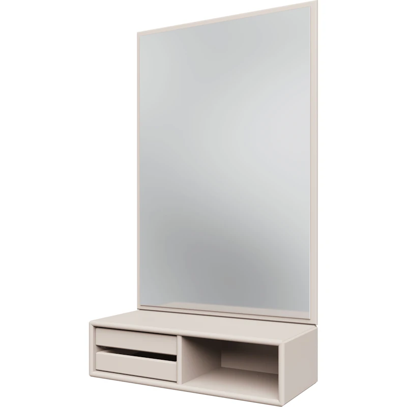 Glance Wall Mirror With Shelf, Oat