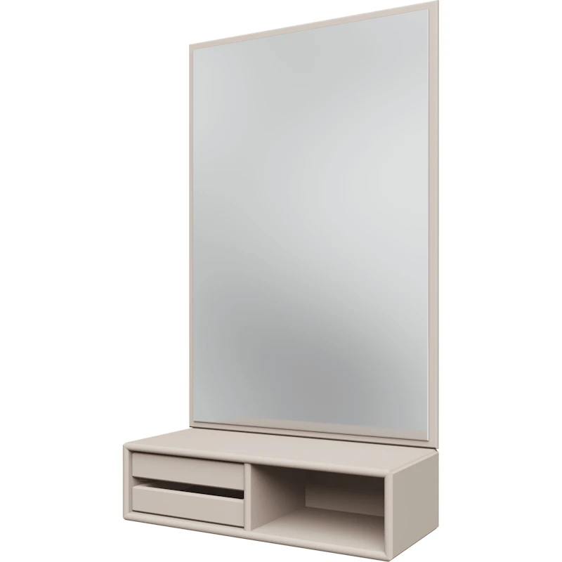 Glance Wall Mirror With Shelf, Clay