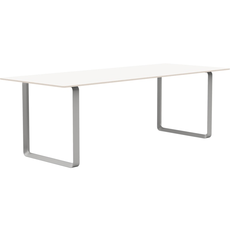 70/70 Tisch 90x225 cm, Laminat Weiß / Grau