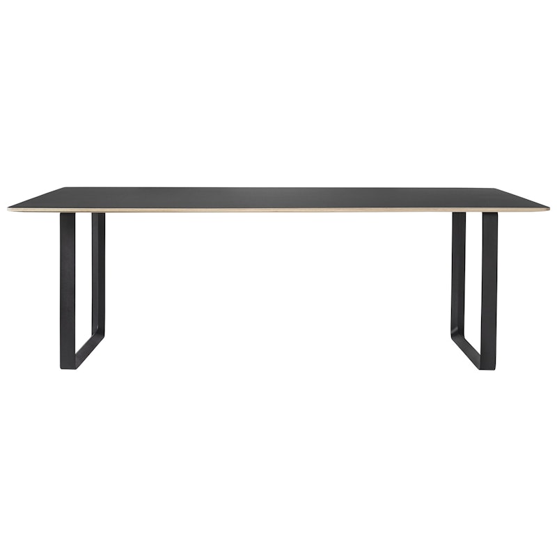 70/70 Tisch 108x295 cm, Linoleum Schwarz / Schwarz