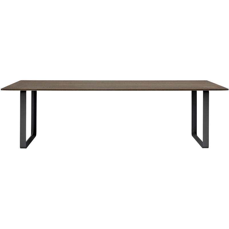 70/70 Tisch 108x255 cm, Geräuchterte Massiveiche / Schwarz