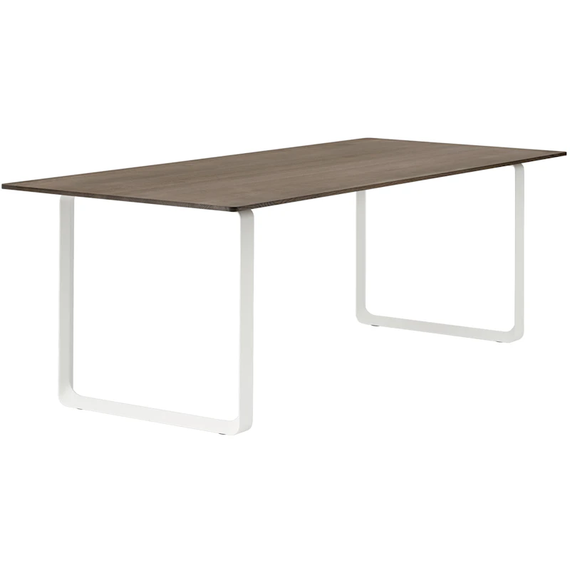 70/70 Table 225x90 cm, Solid Smoked Oak / White
