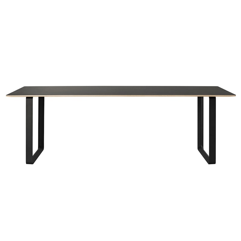 70/70 Tisch 90x225 cm, Linoleum Schwarz / Schwarz