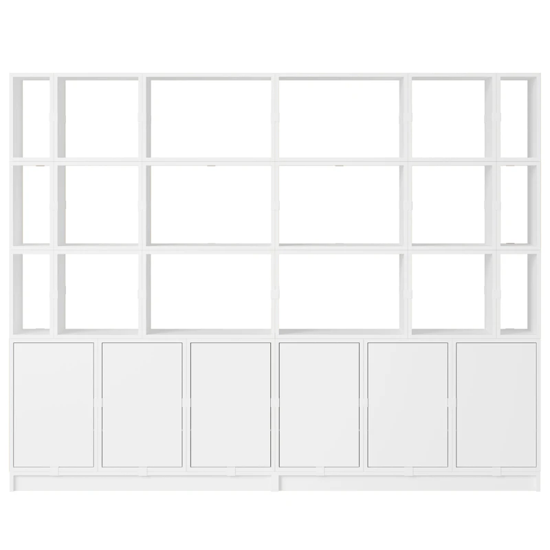 Stacked Configuration 2 Book Shelf, White