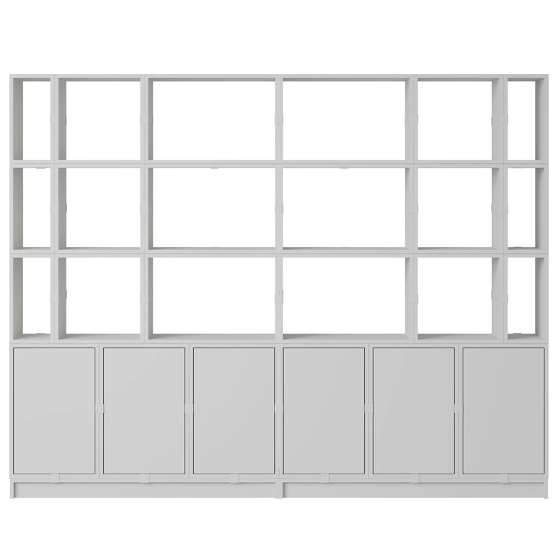 Stacked Configuration 2 Book Shelf, Grey