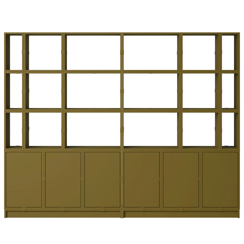 Stacked Configuration 2 Book Shelf, Dark Green