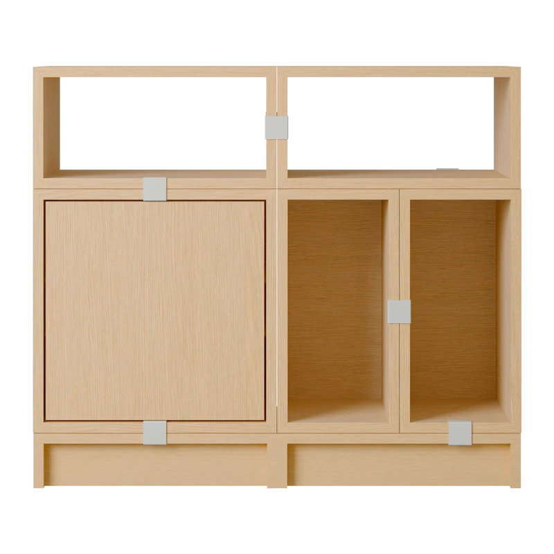 Stacked Configuration 5 Office Shelf, Oak