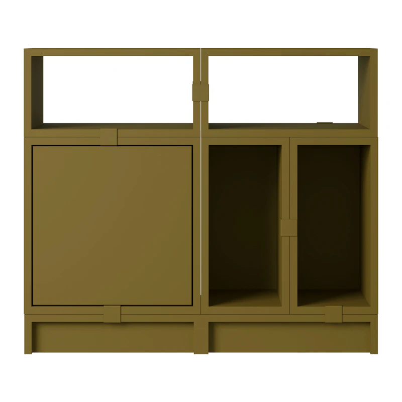 Stacked Configuration 5 Office Shelf, Dark Green