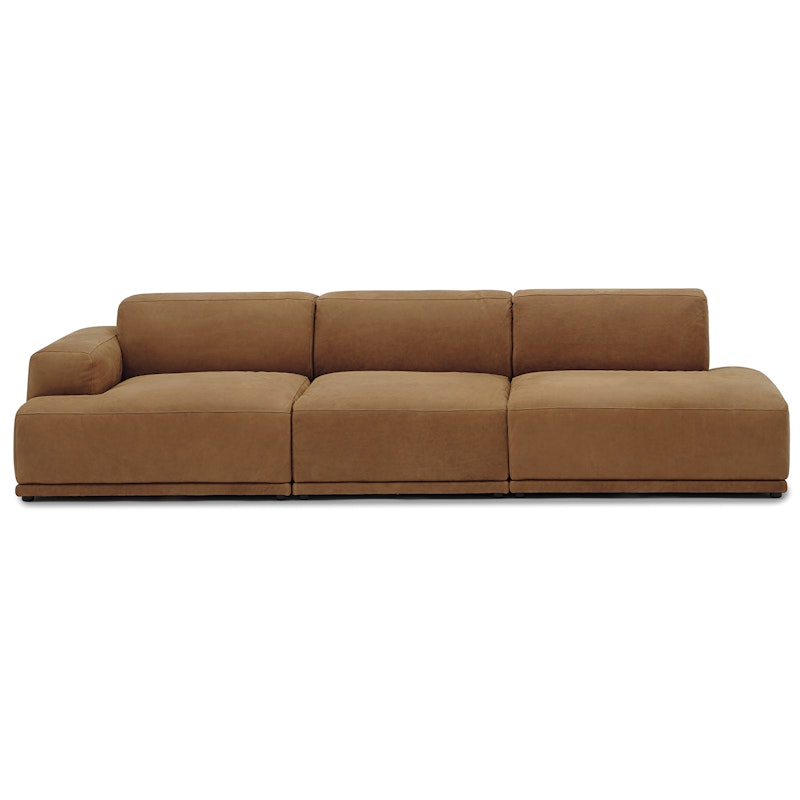 Connect Soft Modular 3-seater Sofa With Open Right Side, Grace Leather Cognac