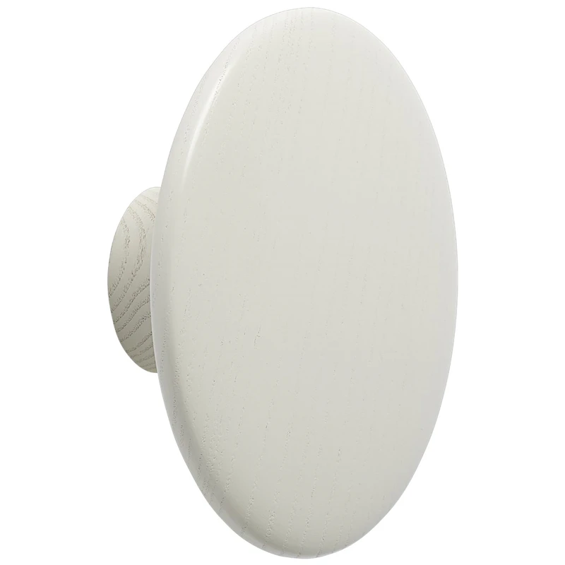 Dots Hook Wood Ø13 cm, Off-white