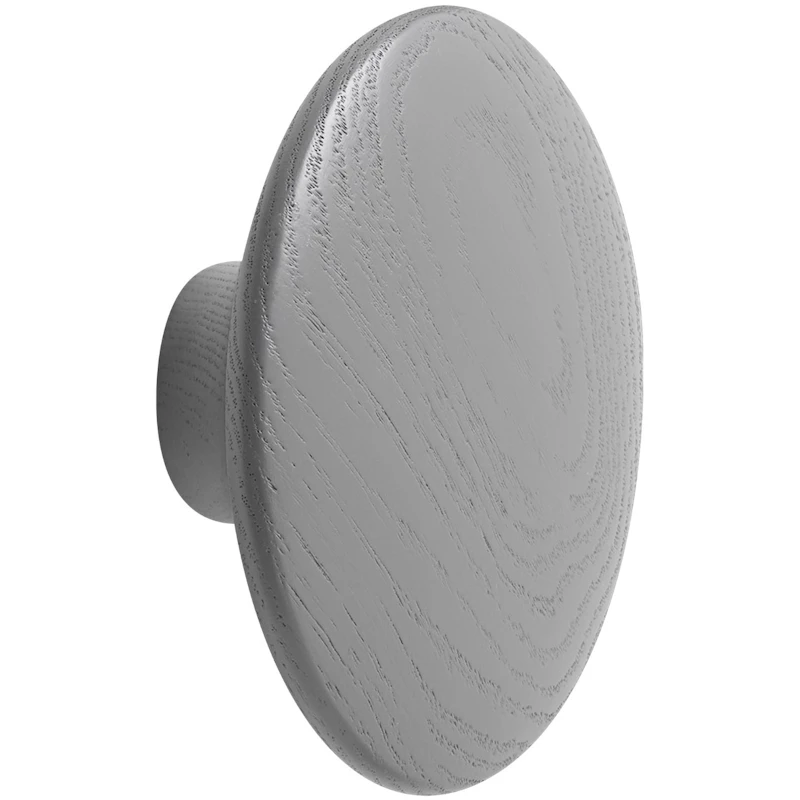 Dots Hook Wood Ø13 cm, Dark Grey