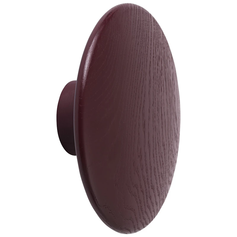 Dots Hook Wood Ø17 cm, Burgundy