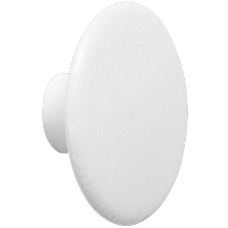 Dots Hook Wood Ø6,5 cm, White