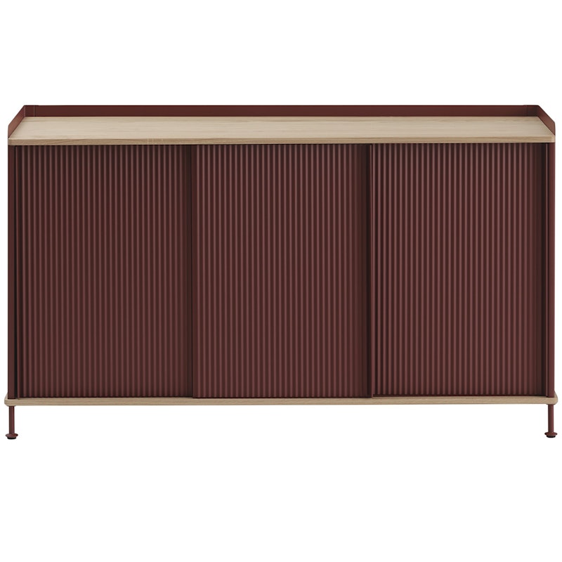 Enfold Sideboard 45x148 cm, Geölte Eiche / Deep Red