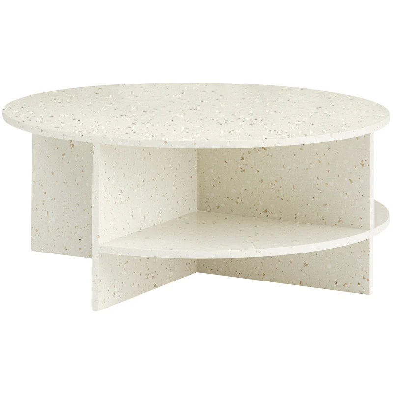 Halves Coffee Table 85 cm, Off-white Terrazzo