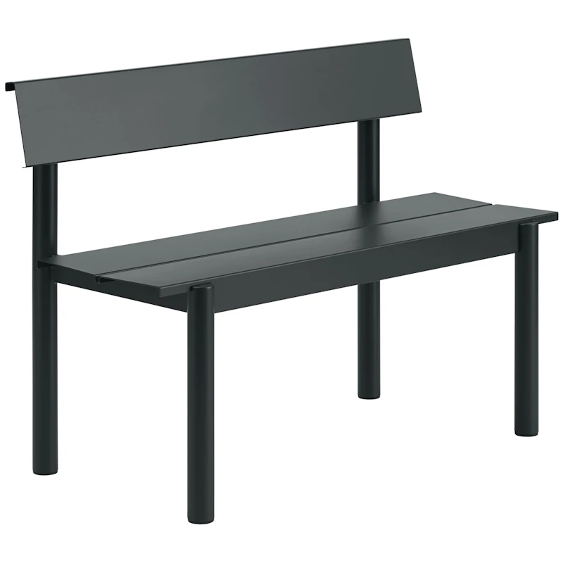 Linear Bench With Backrest 110 cm, Black