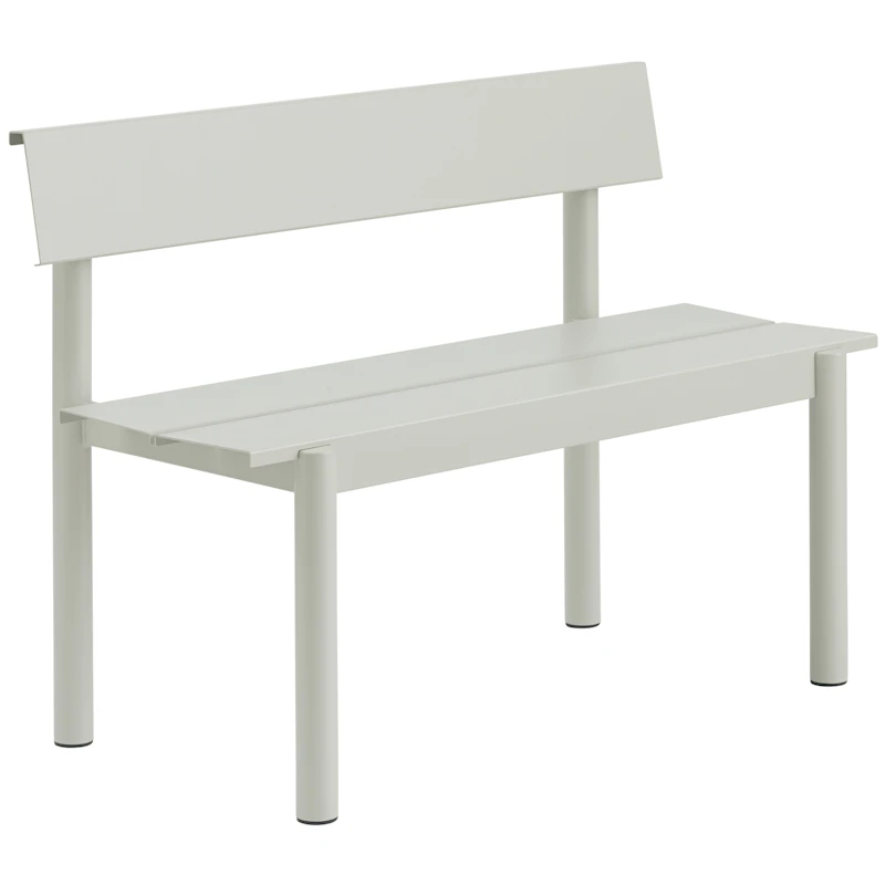 Linear Bench With Backrest 110 cm, Grey