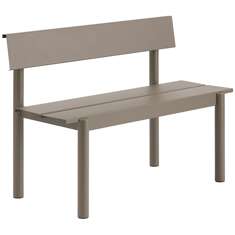 Linear Bench With Backrest 110 cm, Taupe