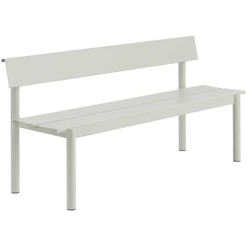 Linear Bench With Backrest 170 cm, Grey