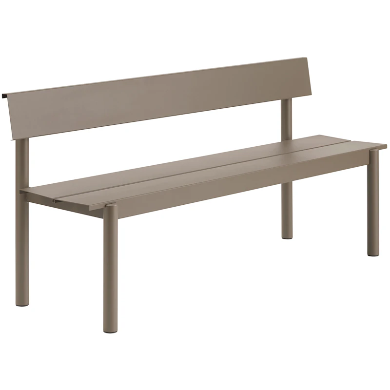 Linear Bench With Backrest 170 cm, Taupe