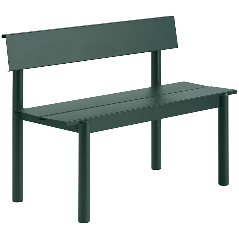 Linear Bench With Backrest 110 cm, Dark Green