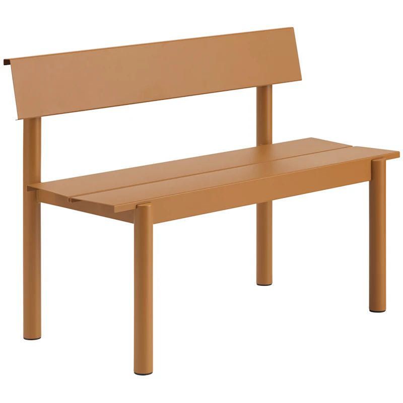 Linear Bench With Backrest 110 cm, Burnt Orange