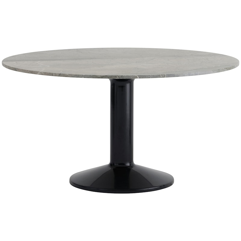 Midst Dining Table Ø140 cm, Grey Marble / Black
