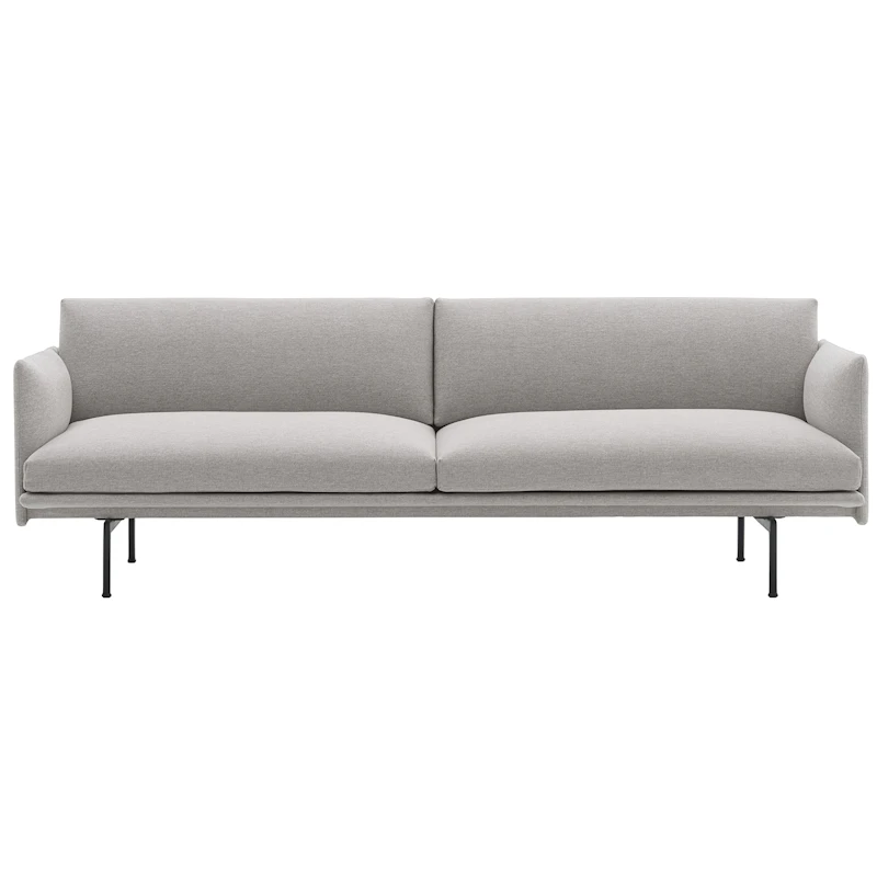 Outline Sofa 3-Seater, Black Aluminium / Clay 12