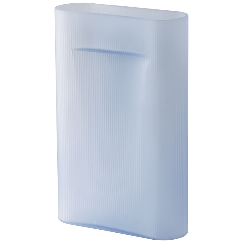 Ridge Vase Mattglas 48,5 cm, Hellblau