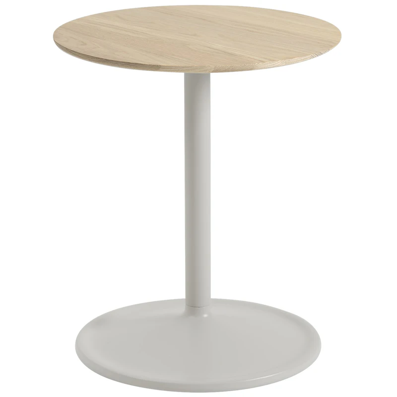 Soft Side Table Ø41x48 cm, Solid Oak / Grey