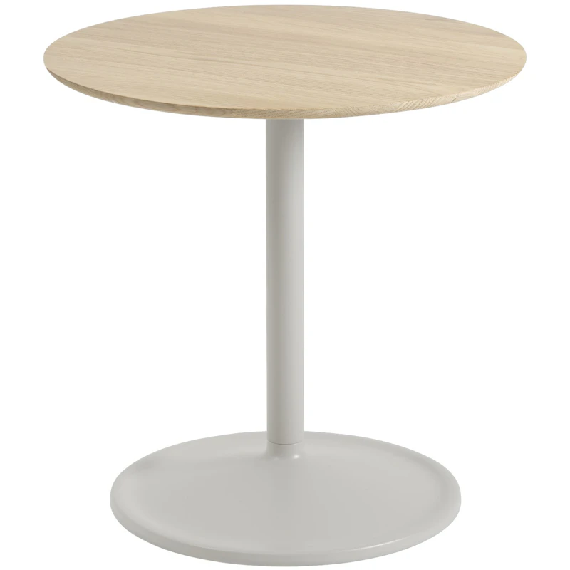 Soft Side Table Ø48x48 cm, Solid Oak / Grey