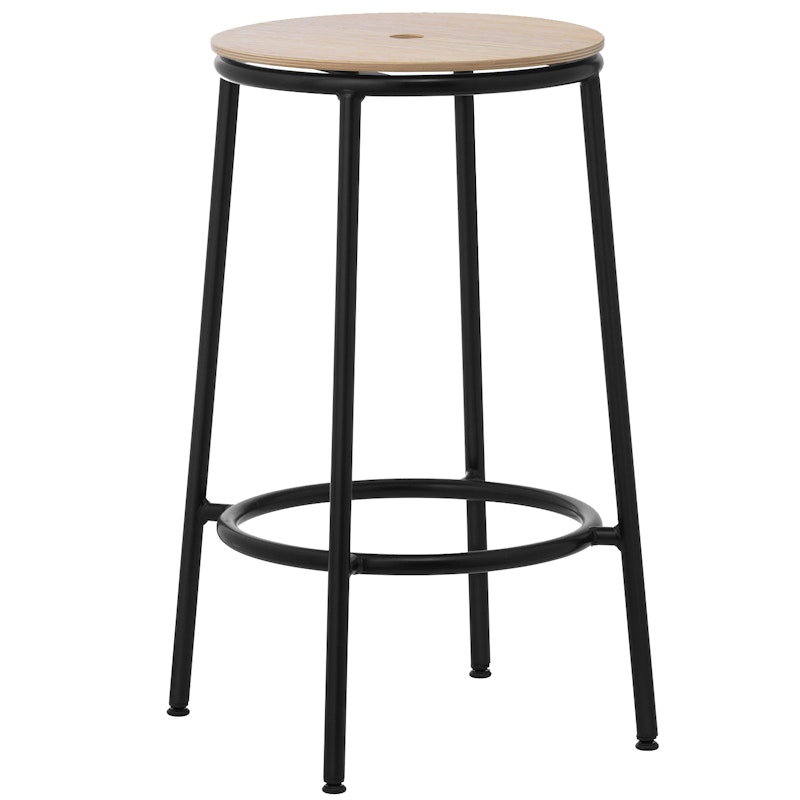 Circa Barstool 65 cm Black Steel Barhocker Eiche