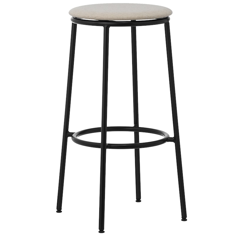 Circa Barstool 65 cm Black Steel Barhocker, Schaum Weiß