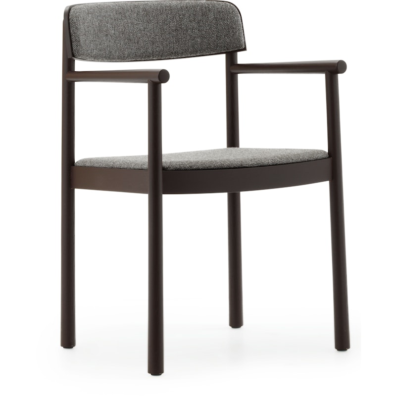 Timb Chair With Armrest, Brown / Hallingdal 368
